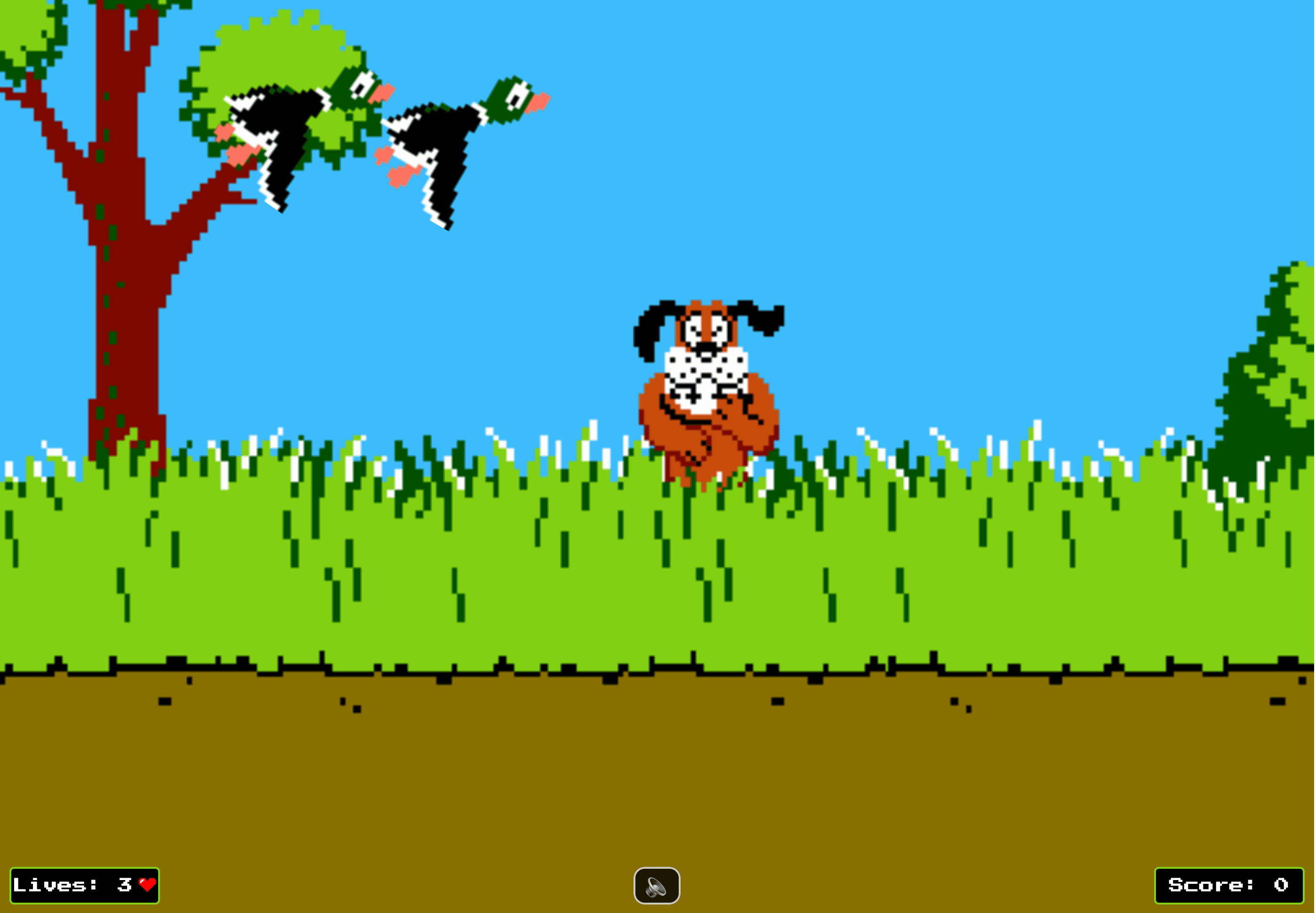 Pixel-art Dunk Hunt browser game in play