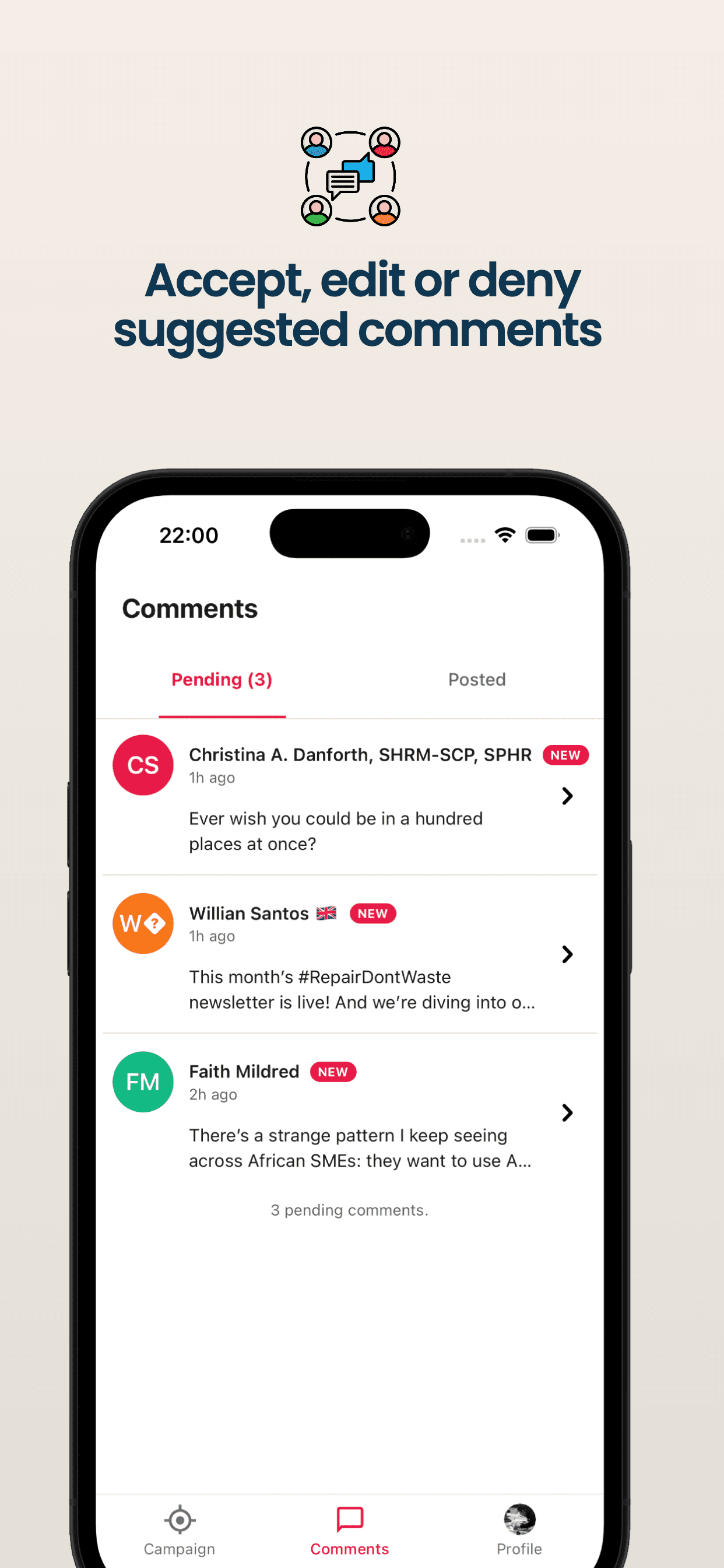 Selegrow campaign and prospect management interface